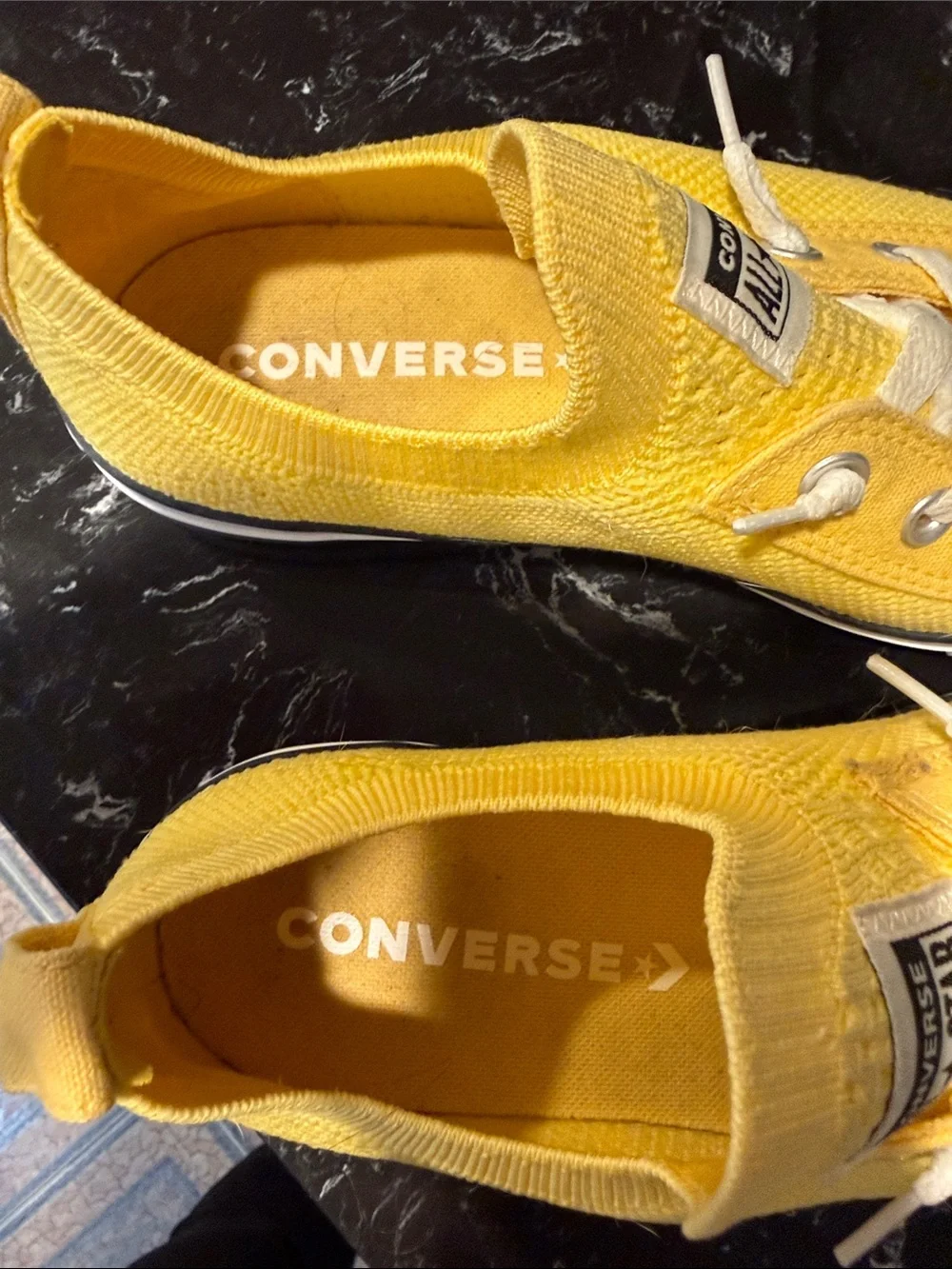 Converse Yellow Knit Low Top Sneakers with White Accents - Picture 6 of 7